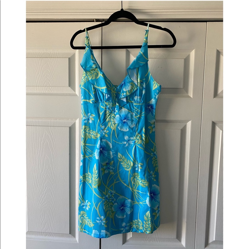 Fun tropical vintage mini dress, size L